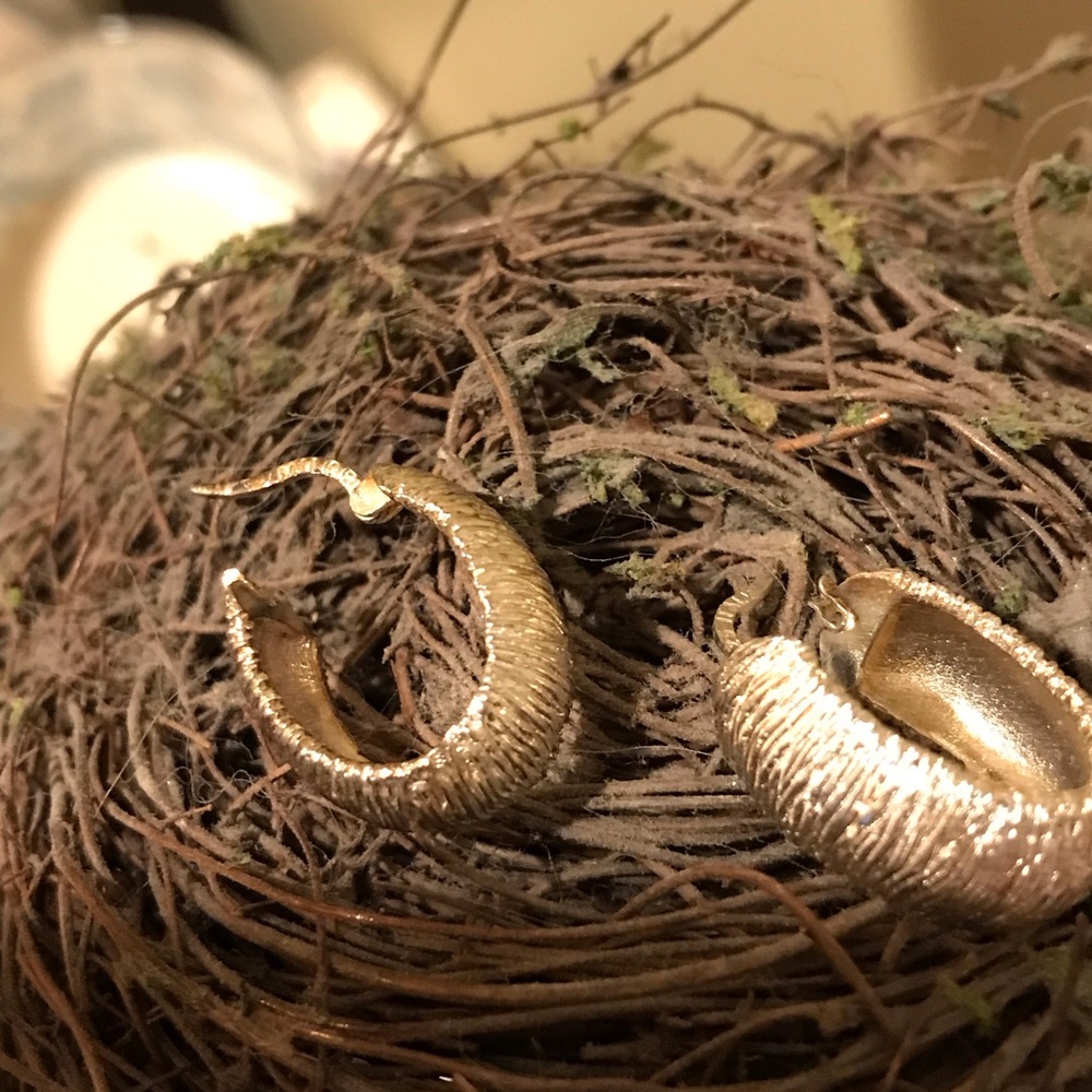 Textured SterlingHoop Earrings